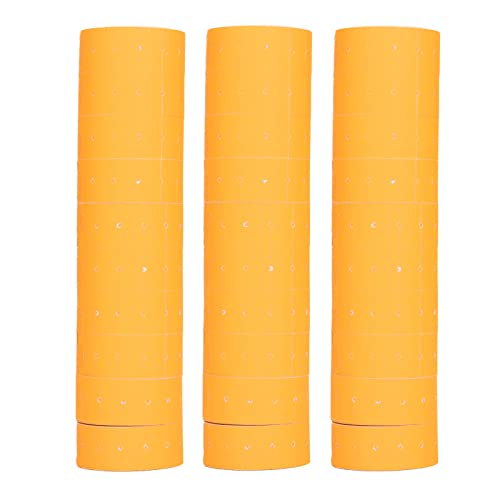 15000 Stück einreihiges Preisschild,3 Röhrchen Preisaufkleber, 6 Farben, 21 x 12 mm, für M5500 Mx5500(Orange) von Pilipane