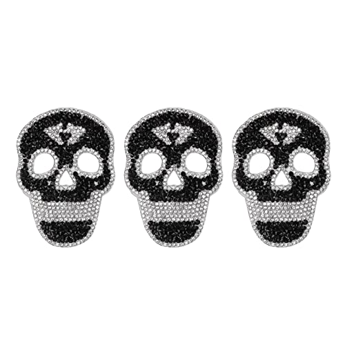 3 Stück Aufnäher zum Aufbügeln, Schwarzer Totenkopf, der glänzende Aufnäher zum einfachen Bügeln macht, Strass-Material zum Nähen von coolen Aufnähern, für DIY-Jacken, Hüte, Rucksäcke, Jeans, Kleidung 3 Stück Aufnäher zum Aufbügeln, Schwarzer Totenkopf, der glänzende Aufnäher zum einfachen Bügeln macht, Strass-Material zum Nähen von coolen Aufnähern, für DIY-Jacken, Hüte, Rucksäcke, Jeans, Kleidung von Pilipane