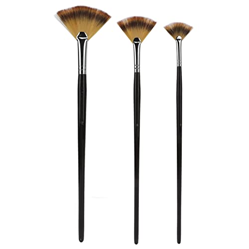 3-teiliges Fächerpinsel-Set,Holz-Nylon-Wolle, langer Griff, weiche Borsten, gute Zähigkeit, fächerförmig für Acryl, Öl, Aquarell und Gouache-Nagelkunst oder Gesichtsbemalung 3-teiliges Fächerpinsel-Set,Holz-Nylon-Wolle, langer Griff, weiche Borsten, gute Zähigkeit, fächerförmig für Acryl, Öl, Aquarell und Gouache-Nagelkunst oder Gesichtsbemalung von Pilipane