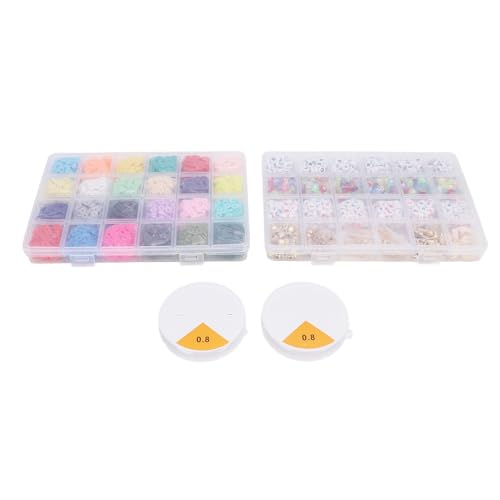 48 Gitterbriefperlen Freundschaftsarmband Set 24 Farben Lehmperlen Schmuck Making Perlen Set für 6-12 Mädchen Kinder Erwachsene 48 Gitterbriefperlen Freundschaftsarmband Set 24 Farben Lehmperlen Schmuck Making Perlen Set für 6-12 Mädchen Kinder Erwachsene von Pilipane
