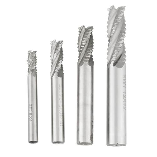 4PCS HSS Rauen End Mill Router Bit CNC -Frässchneider Set Halteles Hochgeschwindigkeitsstahl für Präzisionsbearbeitung M6 M8 M10 M12 Größe von Pilipane