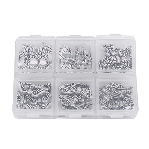 Angel Wing Perlen Schmuckbefunde DIY BRÜFUNGEN 6 Typen 60pcs verschiedene Größen 14 26 -mm -Leichtmetallmaterial für Halskettenarmbandohrringe von Pilipane