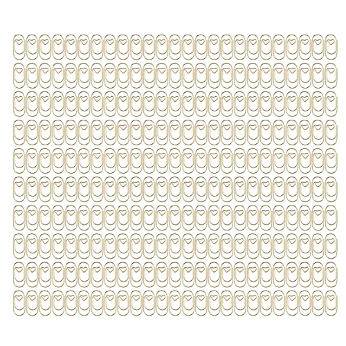 Ausgefallene Büroklammern, niedliche Büroklammern, kleine Büroklammern in Herzform, mit kunststoffummanteltem Draht, vielseitig einsetzbar, starke Klemmung für Büro, Zuhause, (Gold) von Pilipane