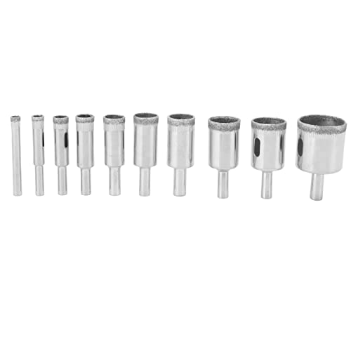 Diamond Hole Saw Kit 10pcs Premiumlegierung Fliesen Kernbohrgeräte für Keramikglasfliesenholz Marmor Granit Professionell Hochtemperaturresistent Nass Trockengebrauch von Pilipane