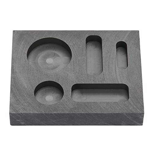 Graphit -Ingotform hohe temperaturfeste Gussform mit 3 rechteckigen 2 runden Löchern zum Schmelzen und Gießen von Metall Gold Silber Messing Graphitmaterial 72 x 57 x 12 mm Graphit -Ingotform hohe temperaturfeste Gussform mit 3 rechteckigen 2 runden Löchern zum Schmelzen und Gießen von Metall Gold Silber Messing Graphitmaterial 72 x 57 x 12 mm von Pilipane