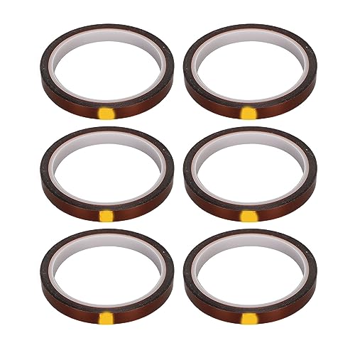 Hitzebeständiges Klebeband Hochtemperaturreste freie Polyimid -Sublimation Wärmeklebeband für DIY T -Shirt -Becher Elektronikhandwerk 6pcs (1cm) von Pilipane
