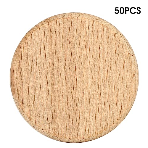 Hölzerne leere Scheiben rund Holz Chip Buchen Holz runden Chip DIY Handgemachte Dekoration Accessoires für Scrapbooking Weihnachtsdekorationen 50pcs (6cm) von Pilipane