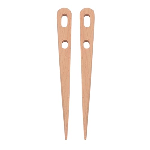 Holz-Weberei Häkel nadeln Große Augen Strick nadeln für Teppich-Decke Schal Hand gefertigte Nähnadeln für Anfänger Experten 2 Stück (Holzfarbe) von Pilipane