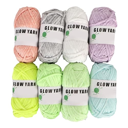 Luminöser Garn Stricken im dunklen Häkelgarn handgefertigte DIY -Handwerksvorräte zum Stricken von Häkelhüte Schals 8 Rollen Polyester 45 m 8 Farben Luminöser Garn Stricken im dunklen Häkelgarn handgefertigte DIY -Handwerksvorräte zum Stricken von Häkelhüte Schals 8 Rollen Polyester 45 m 8 Farben von Pilipane