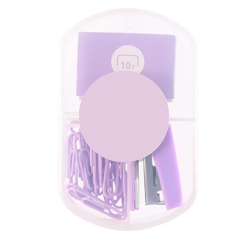 Mini Hefter tragbarer kleiner süßer Anstrengungen, um Heftkleber mit Grundnahrungsmitteln und Papierclip für Plastikmetall der Büroschule zu retten (Lila) von Pilipane