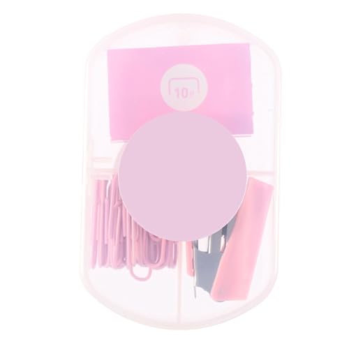 Mini Hefter tragbarer kleiner süßer Anstrengungen, um Heftkleber mit Grundnahrungsmitteln und Papierclip für Plastikmetall der Büroschule zu retten (Rosa) von Pilipane