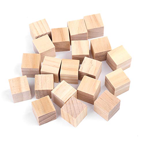 Natürliche quadratische Holzblöcke Holzwürfel Handwerk DIY Handgefertigte Holzfahrzeuge Kinder Spielzeughäuser Holz 10 mm 20 mm 25 mm 50pcs 20pcs 10pcs (20 mm (20 Stücke)) von Pilipane