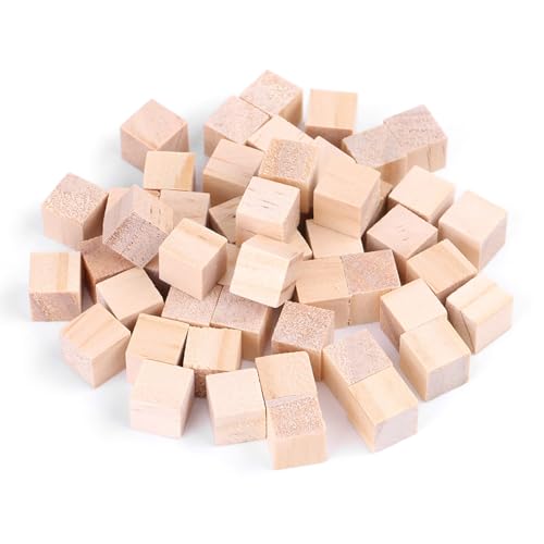 Natürliche quadratische Holzblöcke Holzwürfel Handwerk DIY Handgefertigte Holzfahrzeuge Kinder Spielzeughäuser Holz 10 mm 20 mm 25 mm 50pcs 20pcs 10pcs (25 mm (10 Stück)) von Pilipane