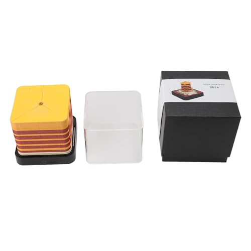Pilipane 3D -Kalender 2024 Memo -Pad Chinesischer Gelb Kran -Turm Papier Schnitzskulptur DIY 3D -Kunst Notizblock für Home Desktop Neujahrs von Pilipane
