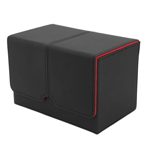 Pilipane Kartendeckbox PU Leder Magnetic Card Lagerhalter Organizer Hülle passt 160 Karten für Handelskarten Tarotkarten Premium weiche PU Leder Sicherer Magnetverschluss Elegante (Schwarz rot) von Pilipane