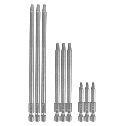 Quadratlochbohrer Bit Set 9 pcs Magnetische Präzisionspitze S2 Legierung Stahl Stahlstahl Haltbare Elektrowerkzeuge für elektrische Schraubendreher wiederaufladbare Bohrer von Pilipane