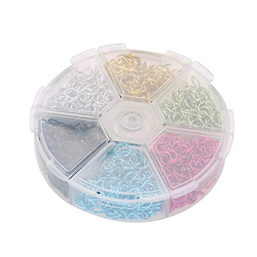 Schmuckzubehör, bunte Biegeringe aus Aluminium, Set zum Selbermachen von Armbändern und Halsketten, Verbindungsringe, rostbeständig, langlebig, 1080 Stück, gemischte Farben, für Schmuckzubehör, bunte Biegeringe aus Aluminium, Set zum Selbermachen von Armbändern und Halsketten, Verbindungsringe, rostbeständig, langlebig, 1080 Stück, gemischte Farben, für von Pilipane