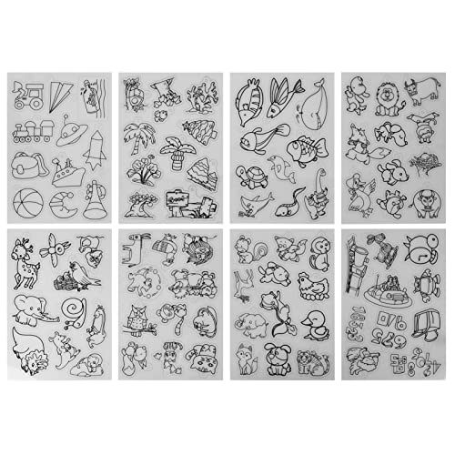 Schrumpfplastikblätter süße tierische Muster DIY Bastelpapier für Schlüsselanhänger Schmuckdekorationen 8 Stück BOPS Material (Insponymo7W75FGG-12) von Pilipane