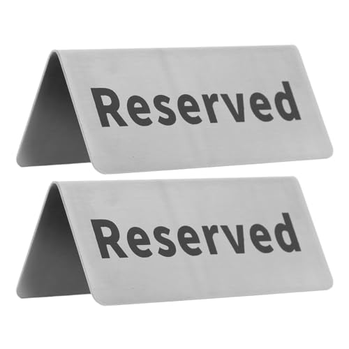 Tischplatte Schild Edelstahl doppelseitig elegant moderner Tabletop -Kartenschild für Hochzeitsfeier Hotel Restaurant Silber 8.4oz 2 Pack (reserviert) von Pilipane