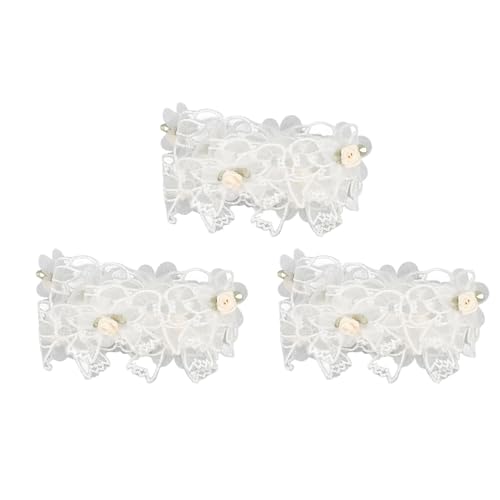 Vintage Blumenspitzen Ribbon weiße Bogenverkleidung 5 cm breit hautfreundlicher gestickter Stoff für Hochzeitskleid Home Dekoration 3 Brötchen von Pilipane