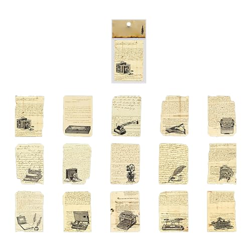 Vintage Papieraufkleber Retro Old Journal Writing Stickers Scrapbooking Supplies für DIY Planer Notebook Kunst Kunsthandwerk 30pcs Premium Papiermaterial Dekorative Aufkleber (Handgeschriebener von Pilipane