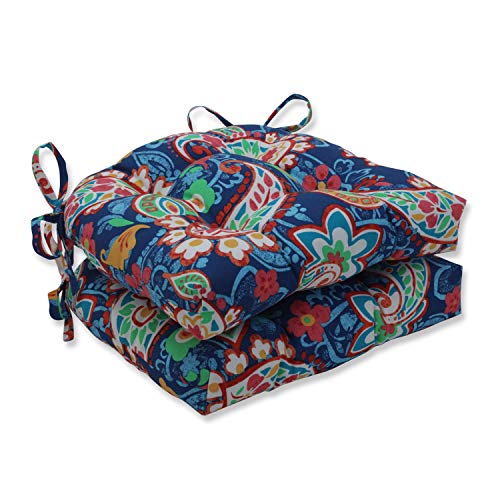 Pillow Perfect Outdoor | Indoor Flying Colors Konfetti wendbare Stuhlauflage (2 Stück), 39,5 x 36,5 x 8,9 cm, Blau von Pillow Perfect