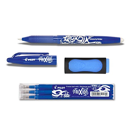 1 Frixion Ball blau + 3er-Set Mine + Radierer von Pilot Pen