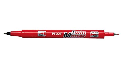 PILOT 12 Stück TWIN MARKER BEGREEN Permanentmarker Rot 2 Spitzen: fein und mittel von Pilot