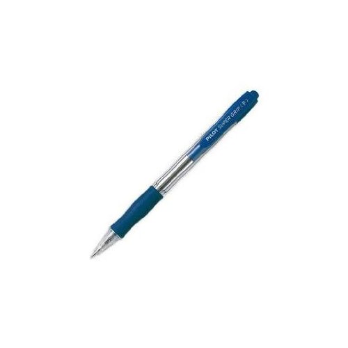PILOT 6 Kugelschreiber, Super-Grip, nachfüllbar, feine Spitze, einziehbar, blaue Tinte von Pilot