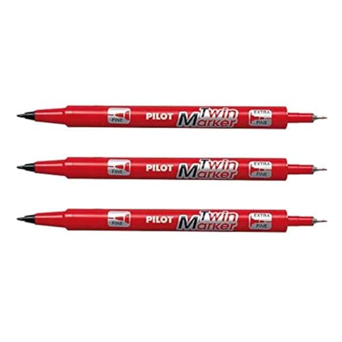 PILOT Permanent-Marker "Twin Marker", extra fein, rot von Pilot