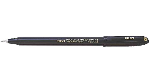 Pilot Marker 6er Set Permanent Scan Ultradünn 0,4 mm schwarz von Pilot Pen