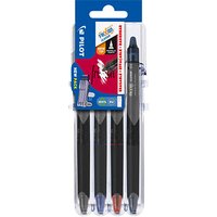 PILOT FRIXION point CLICKER 2 Go Tintenroller-Set schwarz 0,3 mm, Schreibfarbe: farbsortiert, 4 St. von Pilot