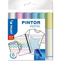 PILOT PINTOR Pastell Kreativmarker farbsortiert 4,0 - 12,0 mm, 6 St. von Pilot