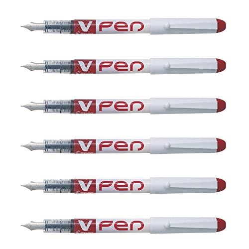PILOT Einweg-Füllfederhalter, radierbar, V-Pen, mittlere Spitze, Rot, 6 Stück PILOT Einweg-Füllfederhalter, radierbar, V-Pen, mittlere Spitze, Rot, 6 Stück von Pilot