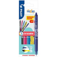 PILOT FRIXION ball CLICKER Tintenroller blau, pink, schwarz, hellblau, gelb 0,4 mm, Schreibfarbe: farbsortiert, 1 Set von Pilot
