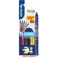 PILOT FRIXION ball CLICKER Tintenroller blau, rot, schwarz, blauschwarz, gelb 0,4 mm, Schreibfarbe: farbsortiert, 1 Set von Pilot