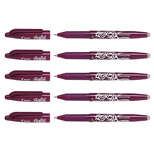 PILOT Frixion Ball 07 Tintenroller, radierbar, mittlere Spitze, Bordeauxrot, 5 Stück PILOT Frixion Ball 07 Tintenroller, radierbar, mittlere Spitze, Bordeauxrot, 5 Stück von Pilot