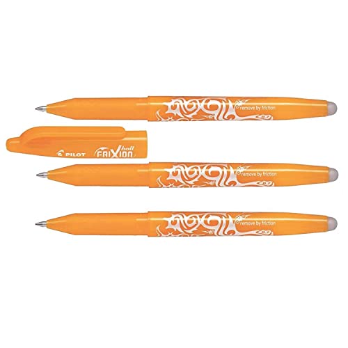 Pilot Frixion Ball 07 Tintenroller, mittlere Spitze, apricot Orange, 3 Stück von Pilot