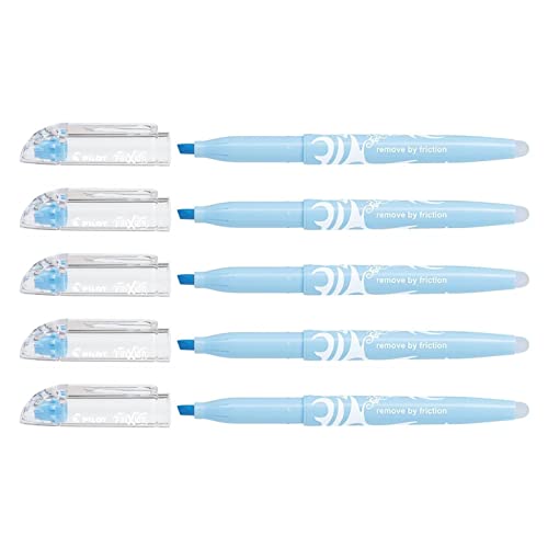 PILOT Frixion Light Natural Textmarker, abgeschrägte Spitze, Himmelblau, 5 Stück von Pilot