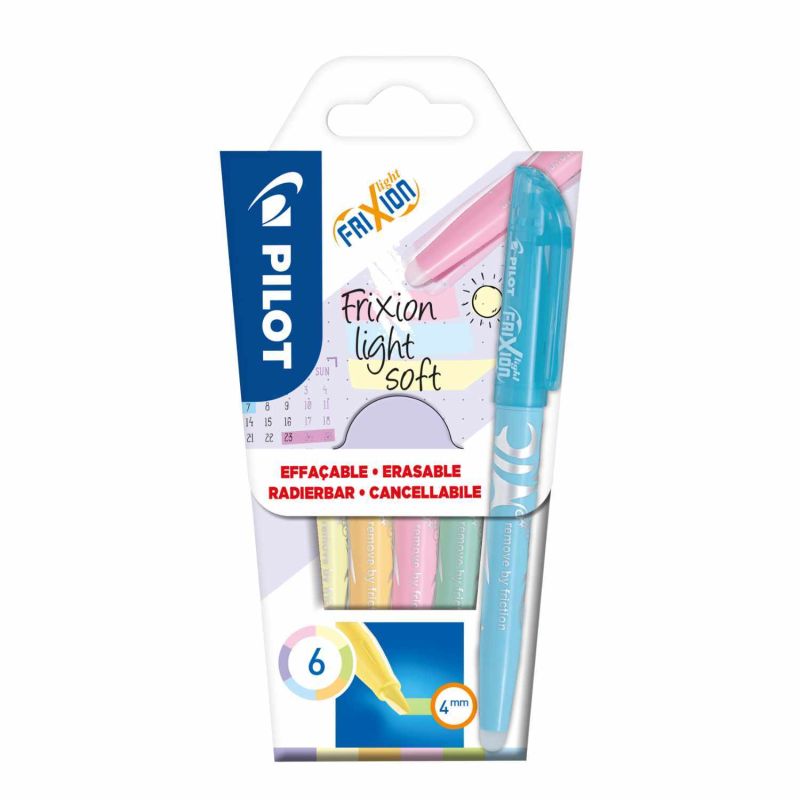 Frixion Light Soft Textmarker Pastell 6er-Set von Pilot