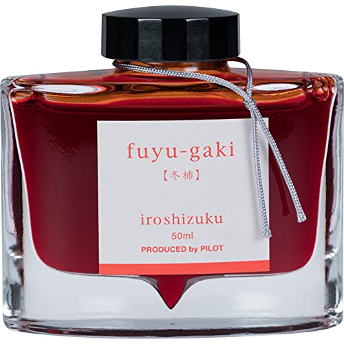 PILOT Iroshizuku 69209 Füllfederhalter-Tinte, Fuyu-Gaki, Winterpersimmon (orange-rot), 50 ml Flasche von Pilot