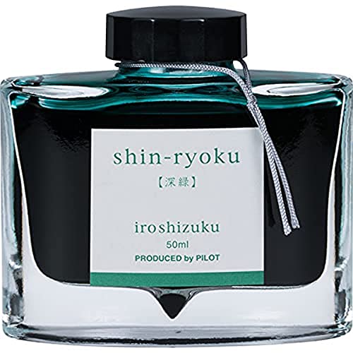 PILOT Iroshizuku 69214 Füllfederhalter-Tinte, Shin-Ryoku, Waldgrün (dunkelgrün), 50 ml Flasche (dunkelgrün), Dunkelgrün von Pilot