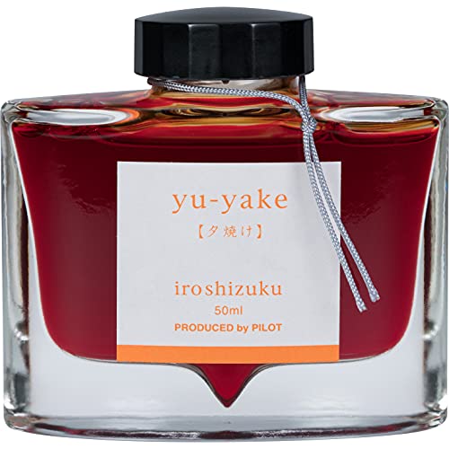 Pilot Iroshizuku 69210 Füllfederhalter-Tinte, Yu-Yaki, Sunset Orange (Orange), 50 ml Flasche von Pilot
