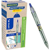 AKTION: PILOT Kugelschreiber B2P „Bottle 2 Pen“ ECOBALL XB transparent/blau, Schreibfarbe: blau, 10 St. + GRATIS 5 Kugelschreiberminen von Pilot