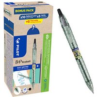AKTION: PILOT Kugelschreiber B2P „Bottle 2 Pen“ ECOBALL XB transparent/schwarz, Schreibfarbe: schwarz, 10 St. + GRATIS 5 Kugelschreiberminen von Pilot