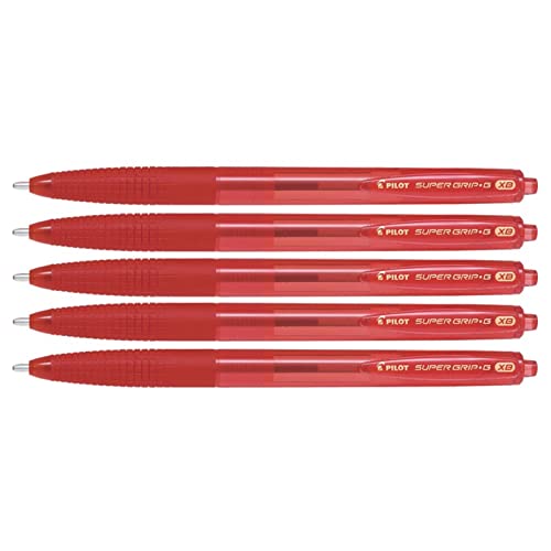 PILOT 5 Stück Kugelschreiber, einziehbar, Super Grip G, extrabreite Spitze, Rot PILOT 5 Stück Kugelschreiber, einziehbar, Super Grip G, extrabreite Spitze, Rot von Pilot