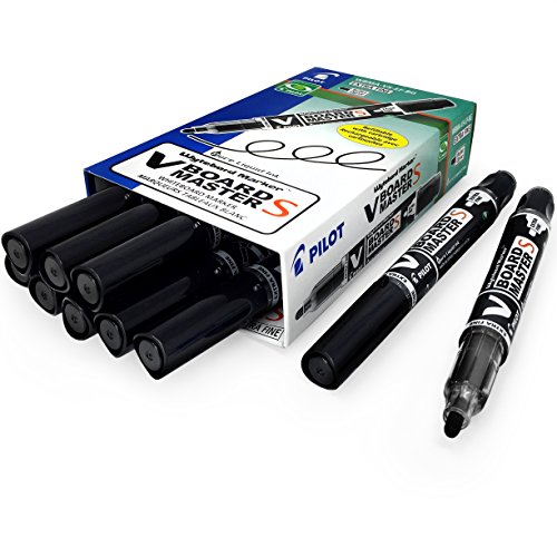 Pilot, Whiteboard-Marker, extra-feine Rundspitze, schwarze Tinte, 10 Stück von Pilot