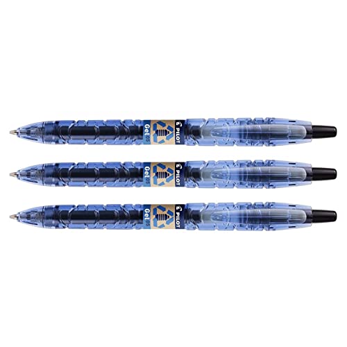 Pilot B2P Gel-Kugelschreiber, 0,5 mm, Strichbreite 0,3 mm, Schwarz, 3 Stück von Pilot