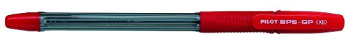 Pilot BPS GP Kugelschreiber gummierter Griff extra breite 1,6 mm Schreibspitze 0,55 mm Strichbreite 12 Stück rot von Pilot