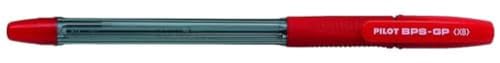 Pilot BPS GP Kugelschreiber gummierter Griff extra breite 1,6 mm Schreibspitze 0,55 mm Strichbreite 12 Stück rot von PILOT
